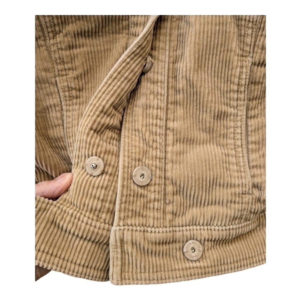 J. Crew corduroy sweater jacket coat tan waist trucker - Picture 6 of 8
